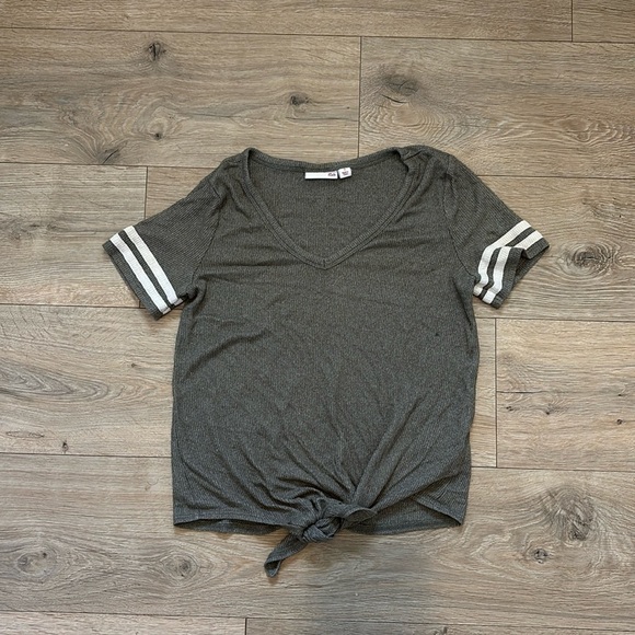 SO Tops - Juniors tied front Tee